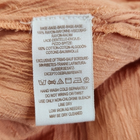 Free People OB495809 The Best Blouse Long Sleeve Button-down Top In Peach - Picture 10 of 11